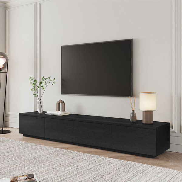 Hokku Designs Comerico Modern Wood TV Stands, Minimalist Long Media